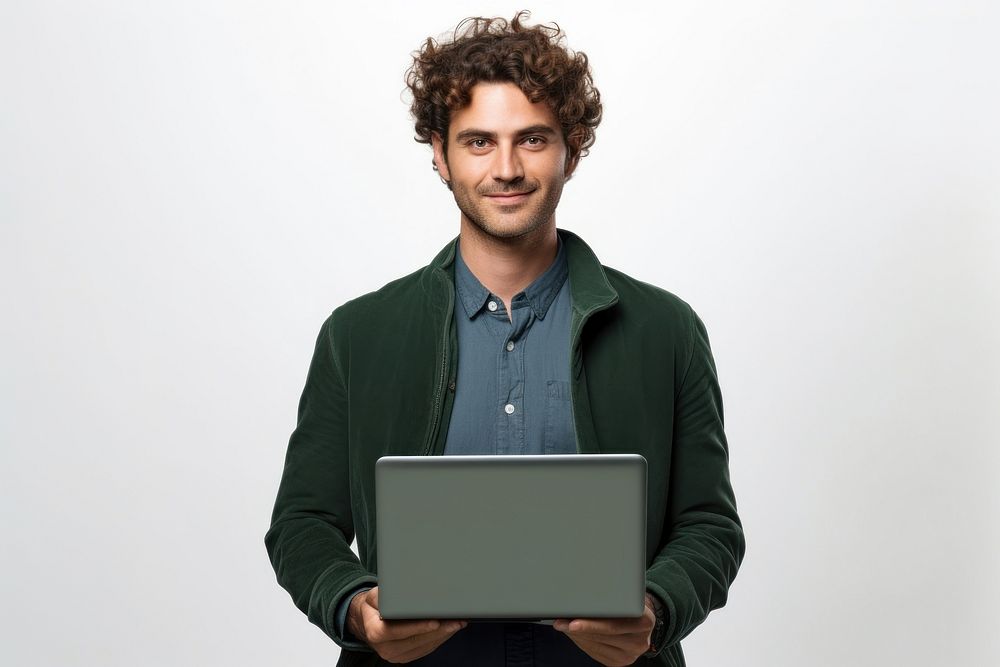 Man portrait laptop computer. AI generated Image by rawpixel.