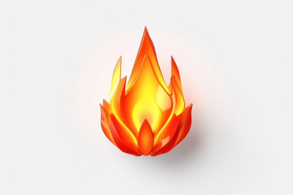 Fire petal white background illuminated. AI generated Image by rawpixel.