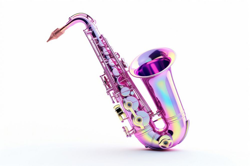 Saxophone white background performance euphonium. AI generated Image by rawpixel.