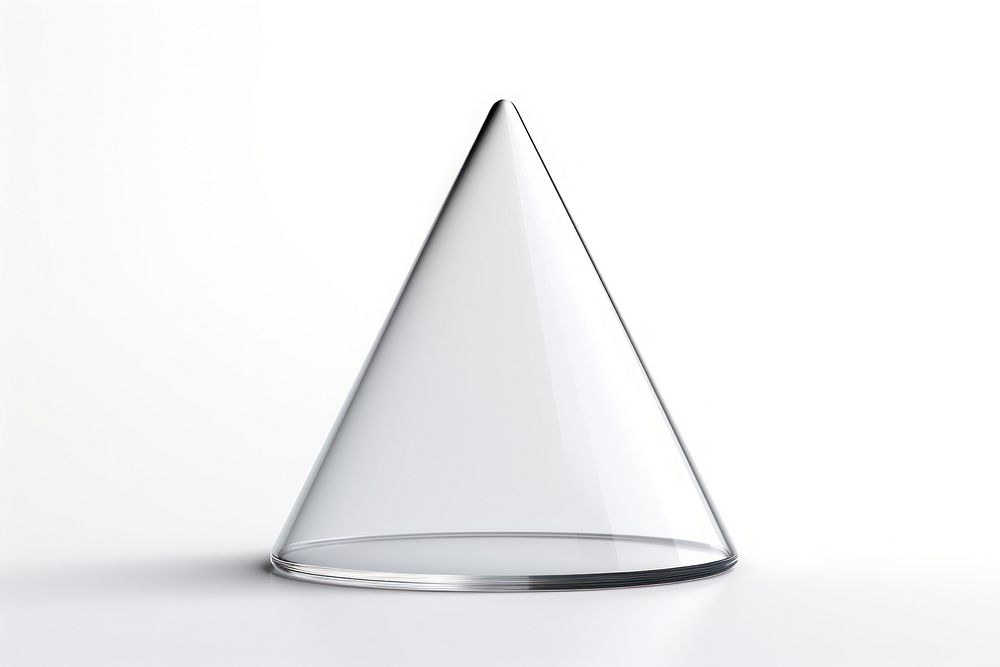 Cone shape glass cone white background. AI generated Image by rawpixel.