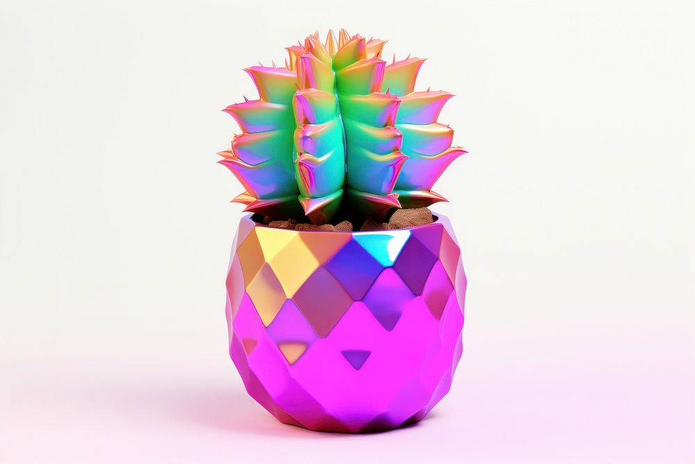 Cactus pot plant white background bromeliaceae. AI generated Image by rawpixel.