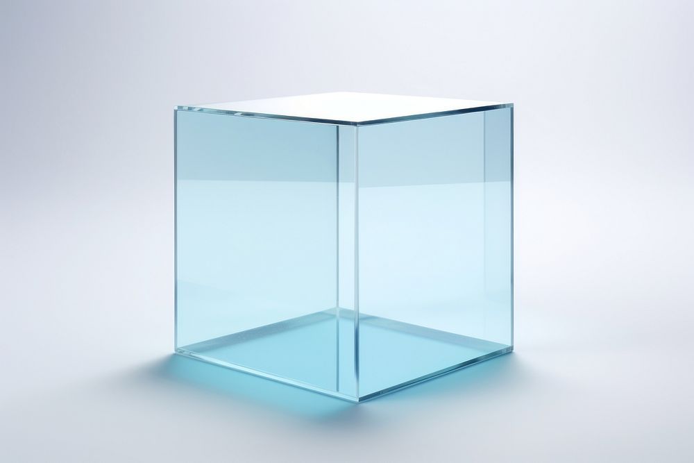 Cuboid glass transparent white background. AI generated Image by rawpixel.