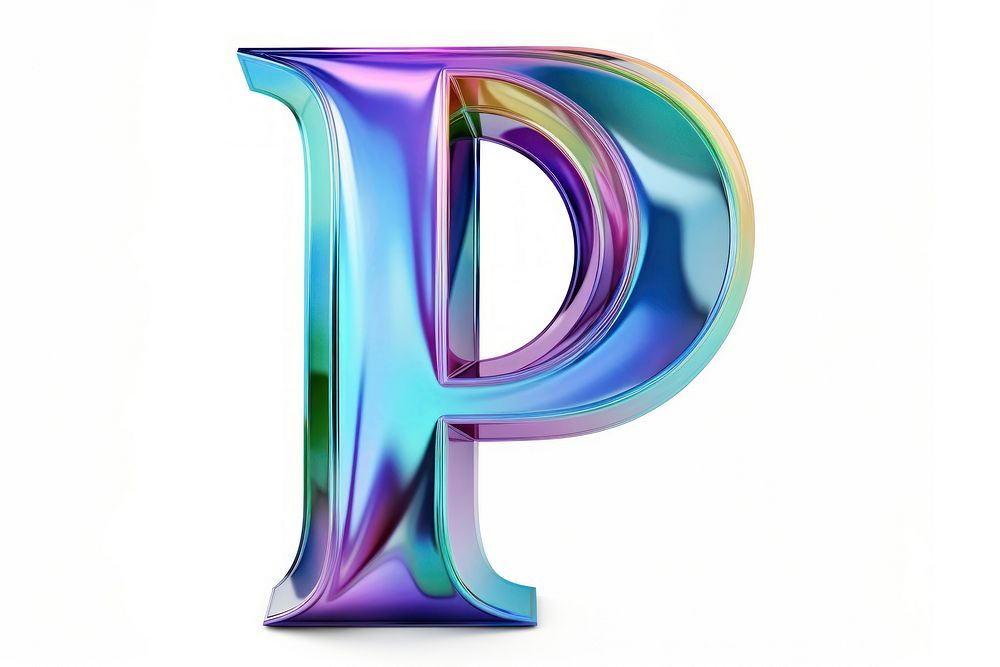 PNG Alphabet P shape iridescent text white background appliance. AI generated Image by rawpixel.
