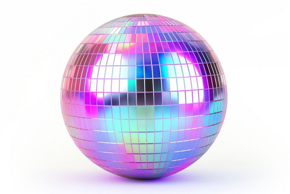 Disco ball sphere purple white background. AI generated Image by rawpixel.