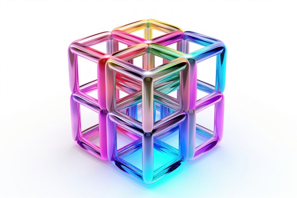 Interlocked cube shape toy white background accessories. AI generated Image by rawpixel.