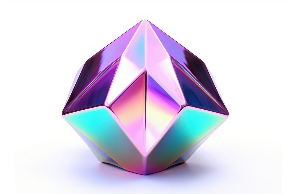 Regular geometric shape gemstone jewelry purple. AI generated Image by rawpixel.