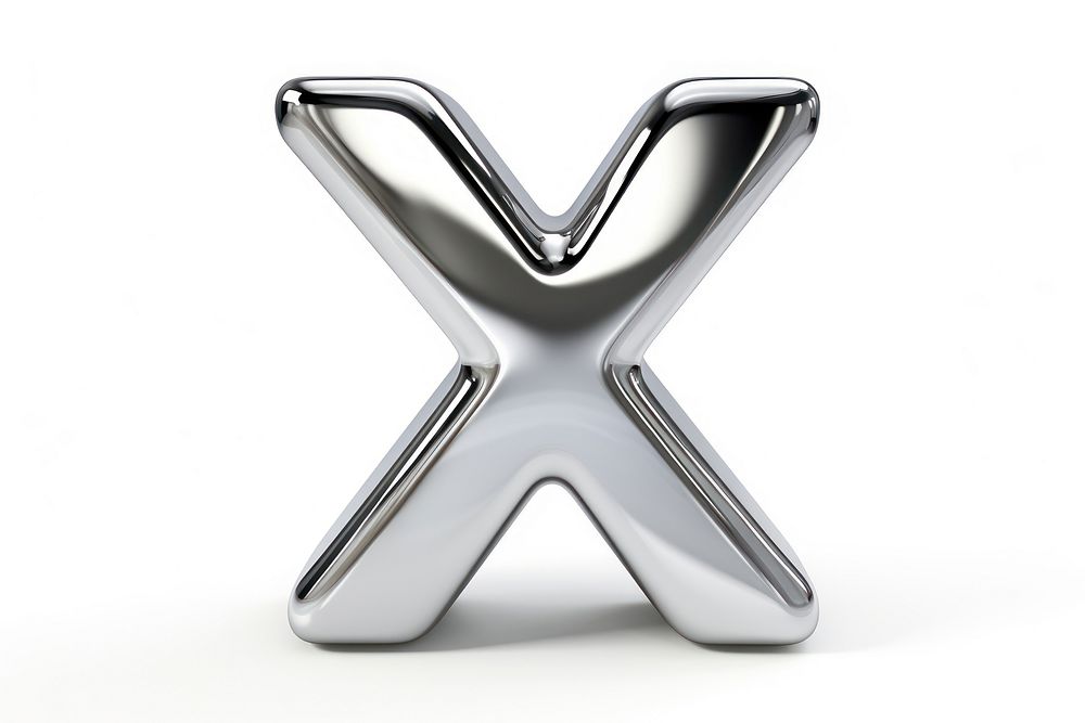 Alphabet X shape white background furniture silver. AI generated Image by rawpixel.