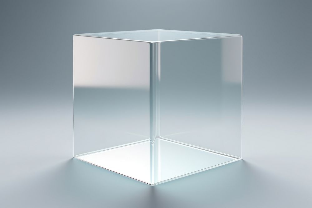 Cube shape glass transparent lighting. AI generated Image by rawpixel.