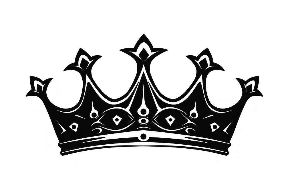 Crown icon line black crown white background accessories. AI generated Image by rawpixel.