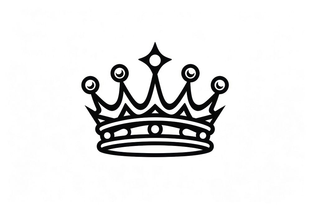 Crown icon line black crown white background accessories. AI generated Image by rawpixel.