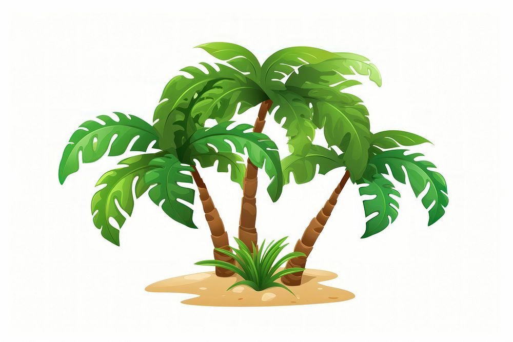 Tropical beach plants tropics cartoon nature. AI generated Image by rawpixel.
