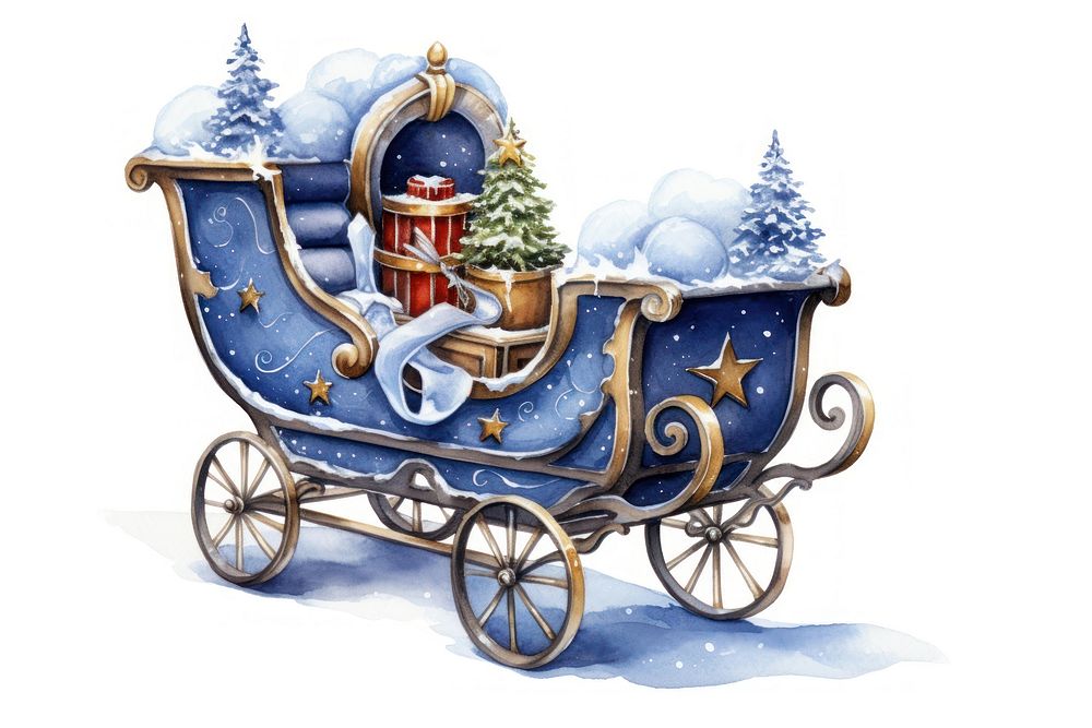 Christmas Sleigh christmas carriage vehicle. AI generated Image by rawpixel.