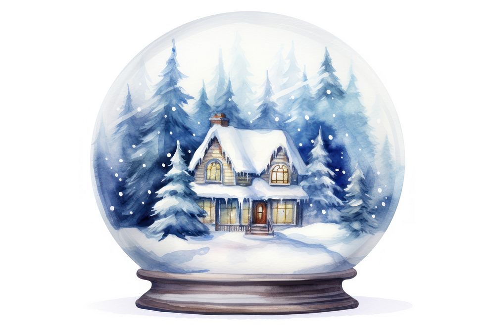 Christmas snow globe architecture transparent illuminated. AI generated Image by rawpixel.