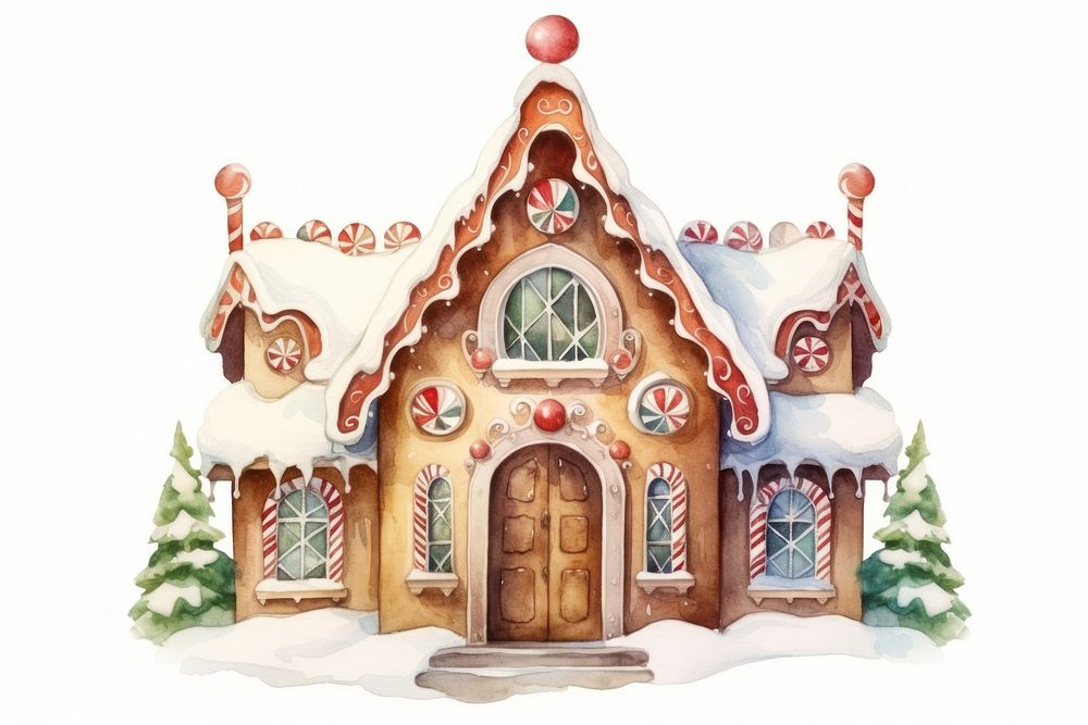 Gingerbread house christmas representation confectionery. AI generated Image by rawpixel.