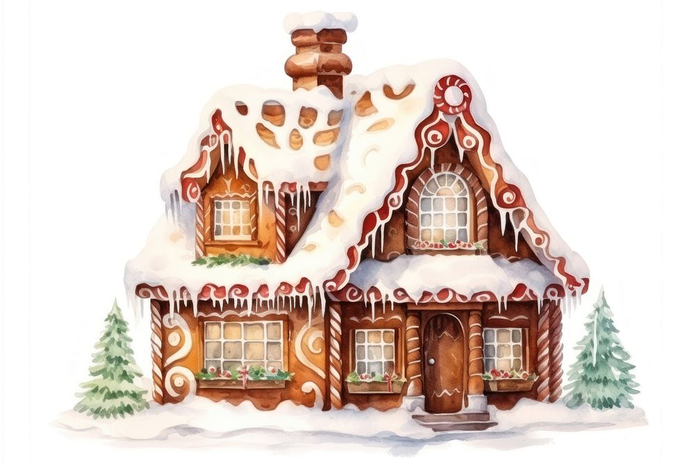 Gingerbread house architecture christmas building. AI generated Image by rawpixel.