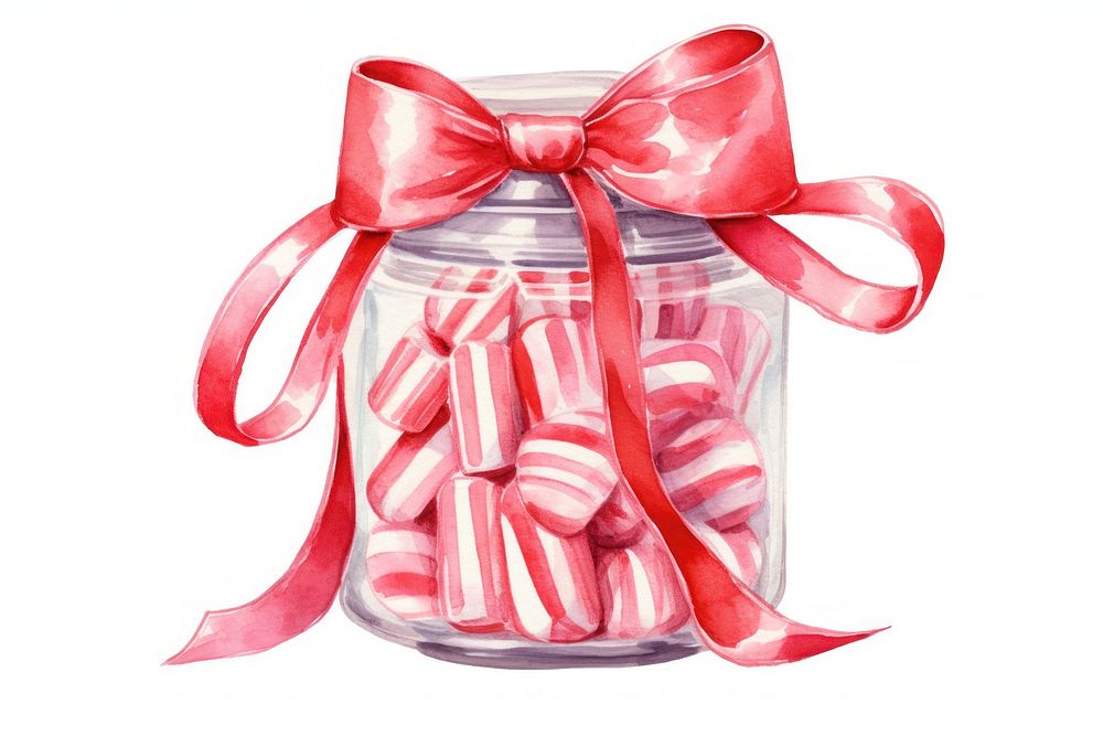 Candy jar confectionery ribbon pill. AI generated Image by rawpixel.