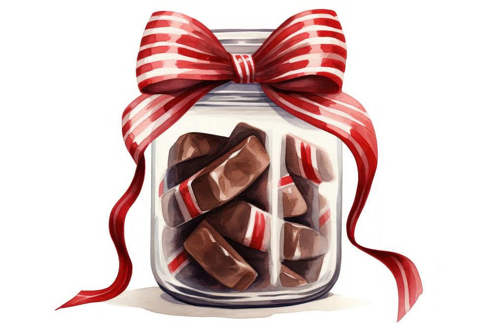 Chocolates jar confectionery dessert ribbon. AI generated Image by rawpixel.