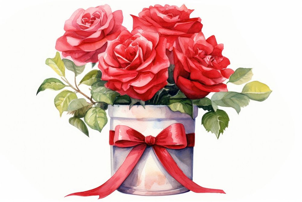 Rose ribbon flower plant. AI generated Image by rawpixel.