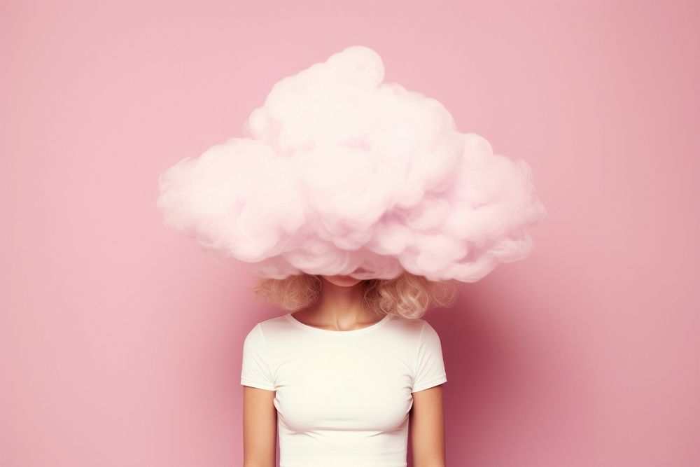 Cloud pink face pink background. AI generated Image by rawpixel.
