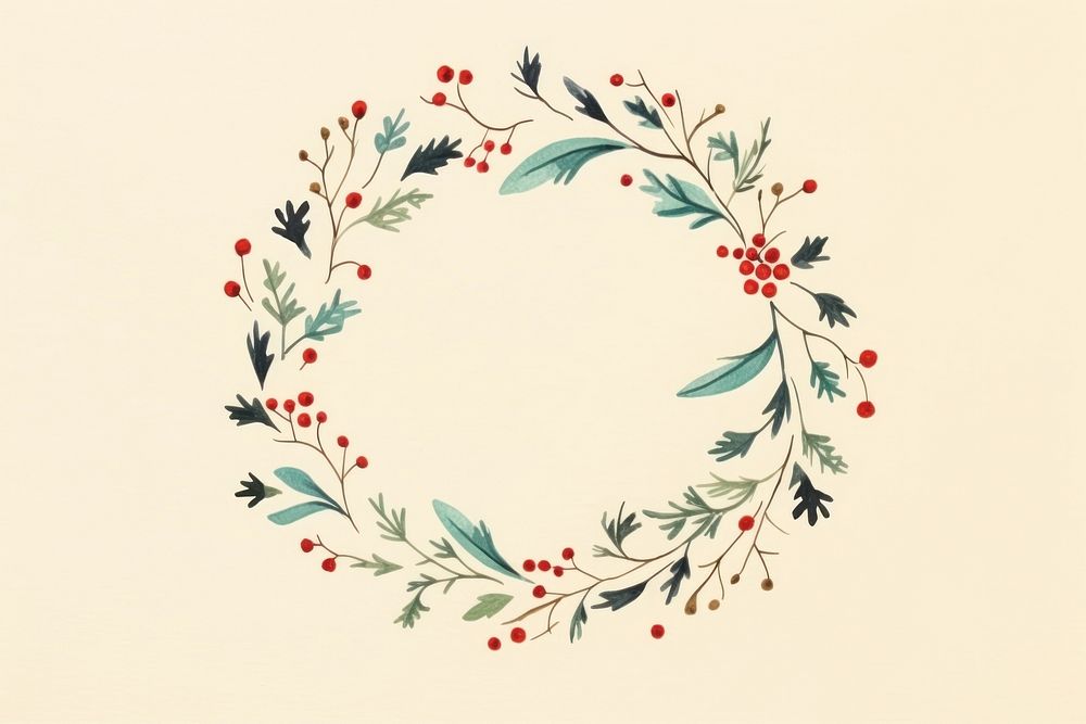 Christmas pattern wreath plant. AI generated Image by rawpixel.