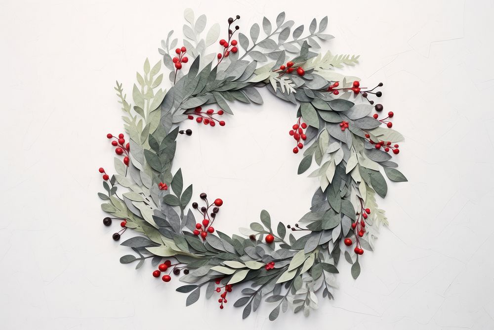 Christmas wreath plant art celebration. AI generated Image by rawpixel.