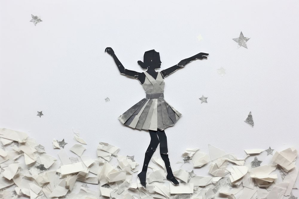 Dancer dancing paper art. AI generated Image by rawpixel.