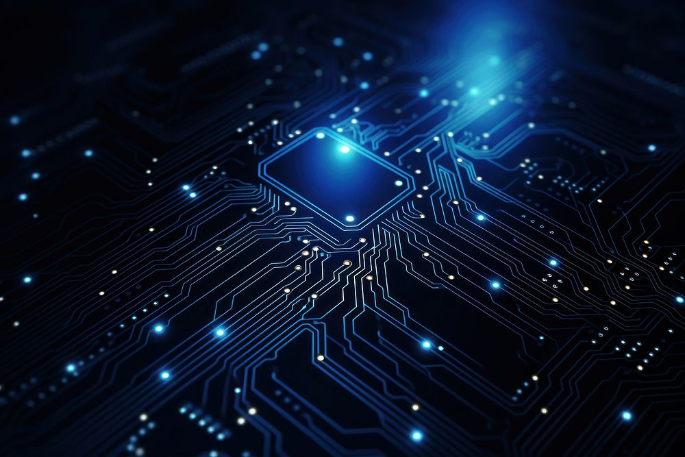 Technology background backgrounds blue electronics. AI generated Image by rawpixel.