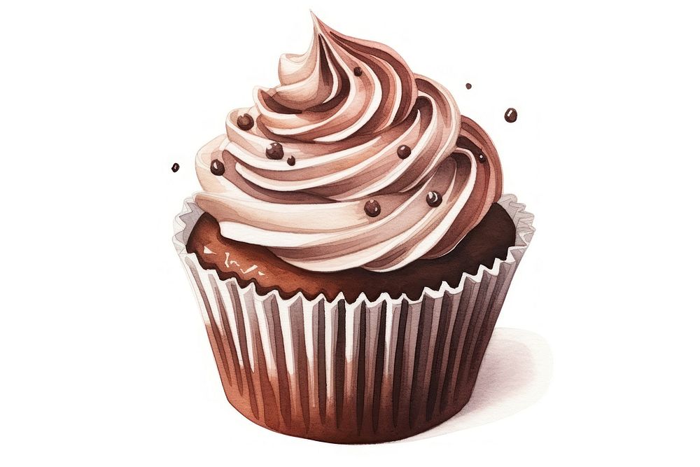 Choco cupcake dessert cream food. AI generated Image by rawpixel.