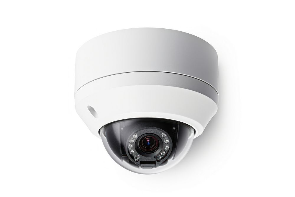 CCTV dome type white background electronics technology. AI generated Image by rawpixel.