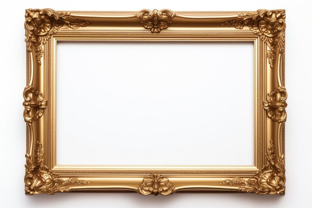 Golden picture backgrounds frame white background. AI generated Image by rawpixel.