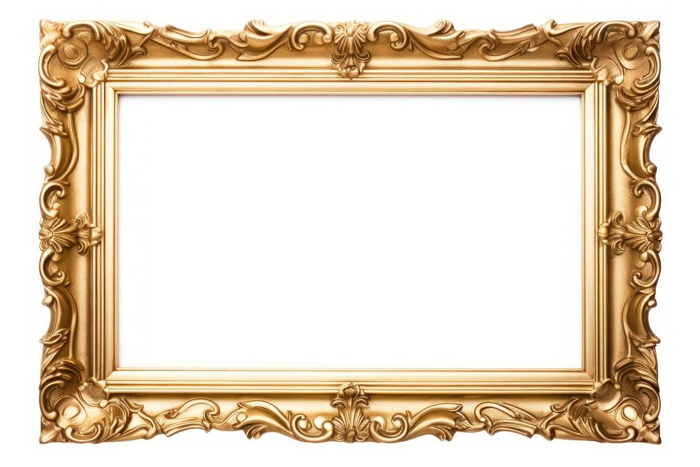 Golden picture backgrounds frame white background. AI generated Image by rawpixel.