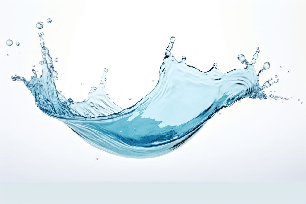 Pouring water splash with bubble refreshment accessories splattered. AI generated Image by rawpixel.