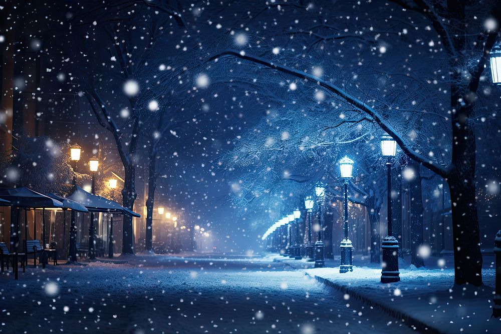 Winter holidays snow city outdoors. AI generated Image by rawpixel.