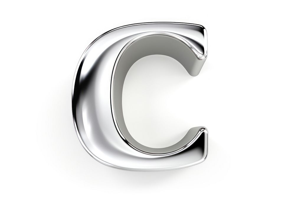 Alphabet C shape font text white background. AI generated Image by rawpixel.