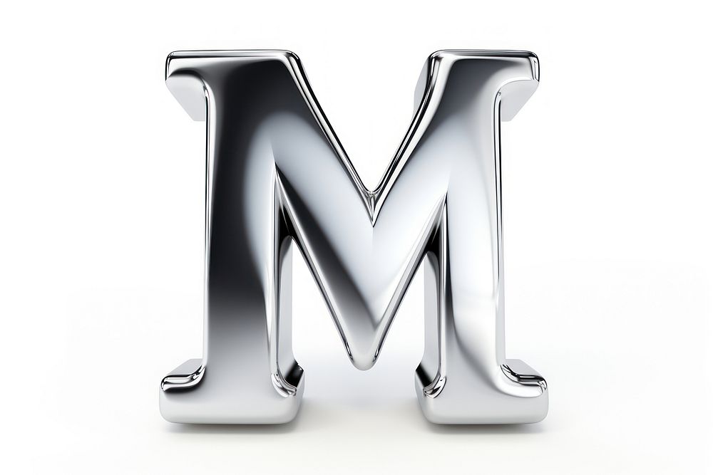 Alphabet M shape text white background emblem. AI generated Image by rawpixel.