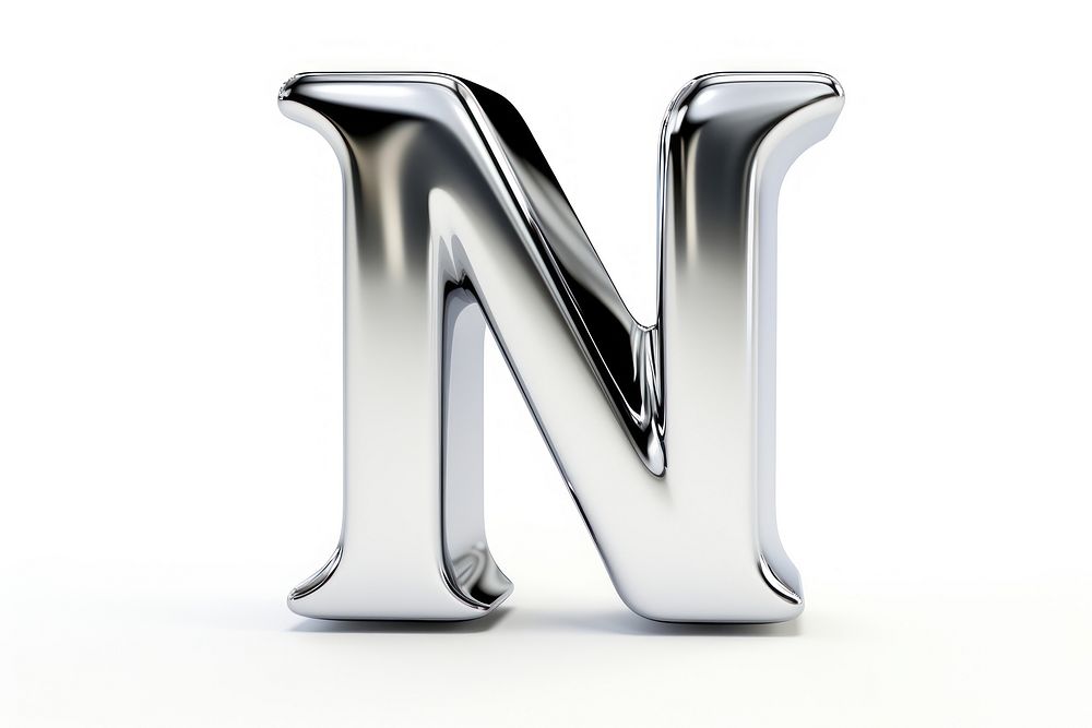 Alphabet M shape text white background silver. AI generated Image by rawpixel.