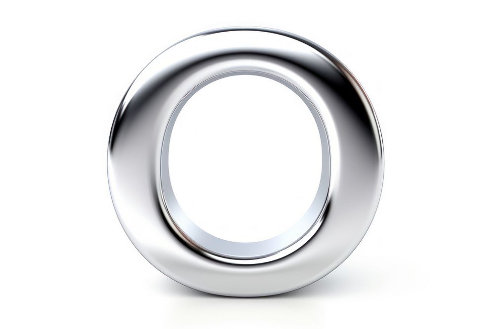 Alphabet O shape platinum jewelry silver. AI generated Image by rawpixel.