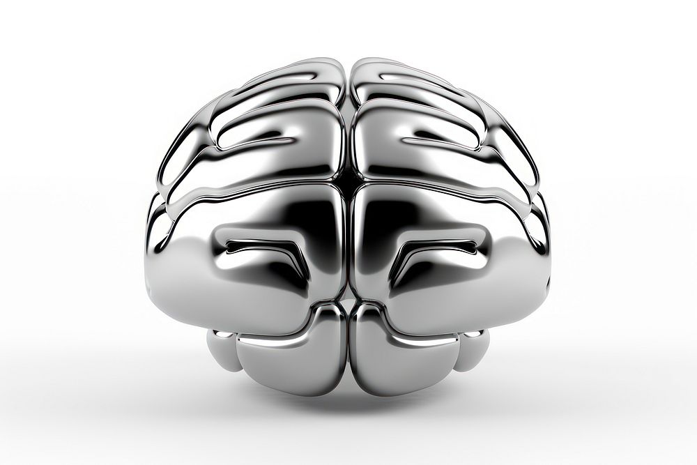 Brain icon shape silver brain accessories. AI generated Image by rawpixel.