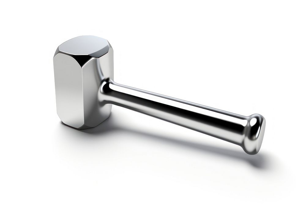 Hammer chrome white background dumbbell. AI generated Image by rawpixel.