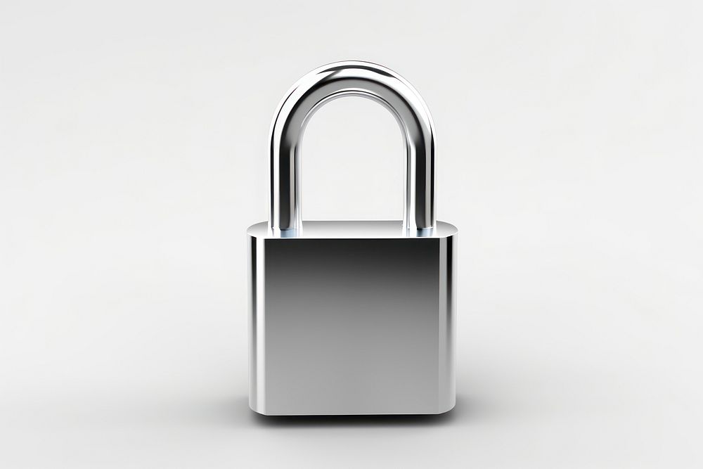 Key padlock white background protection security. AI generated Image by rawpixel.