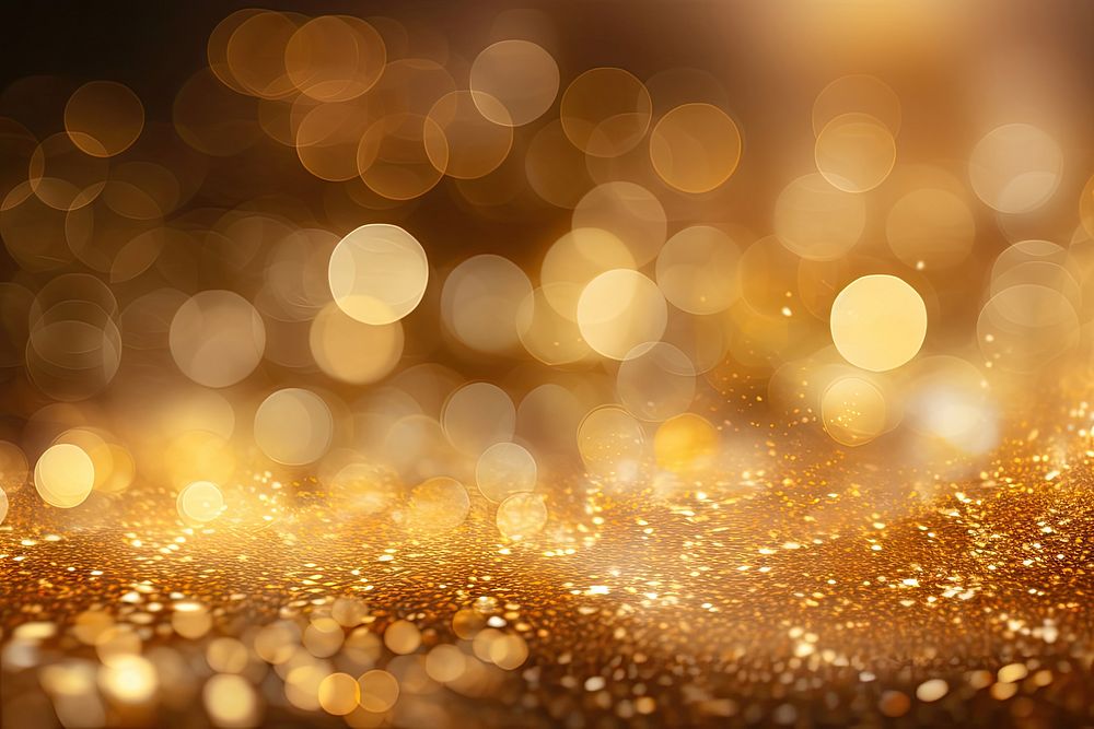Bright golden glitter bokeh light backgrounds lighting. AI generated Image by rawpixel.