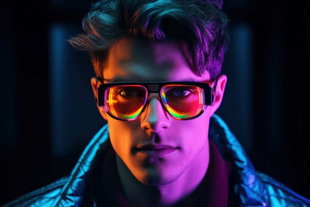 Adult man glasses sunglasses portrait. AI generated Image by rawpixel.