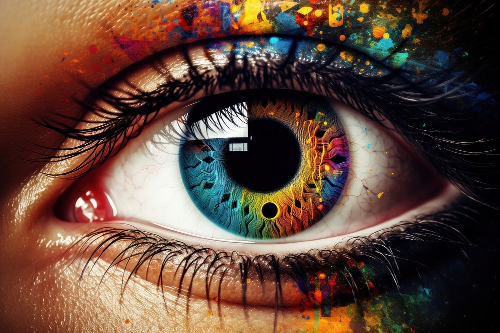 Creativity human eye multi colored. AI generated Image by rawpixel.