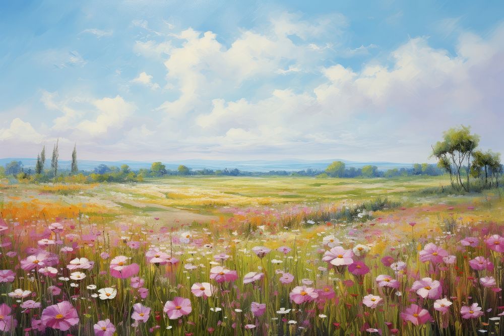 flowery meadow painting