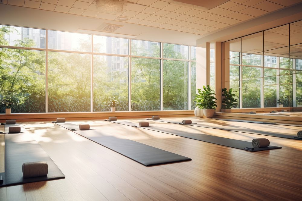 Yoga therapy sports floor plant. AI generated Image by rawpixel.