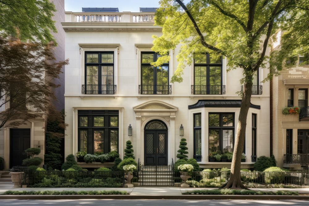 A Chicago Townhouse Exudes Classic Elegance town architecture building. AI generated Image by rawpixel.