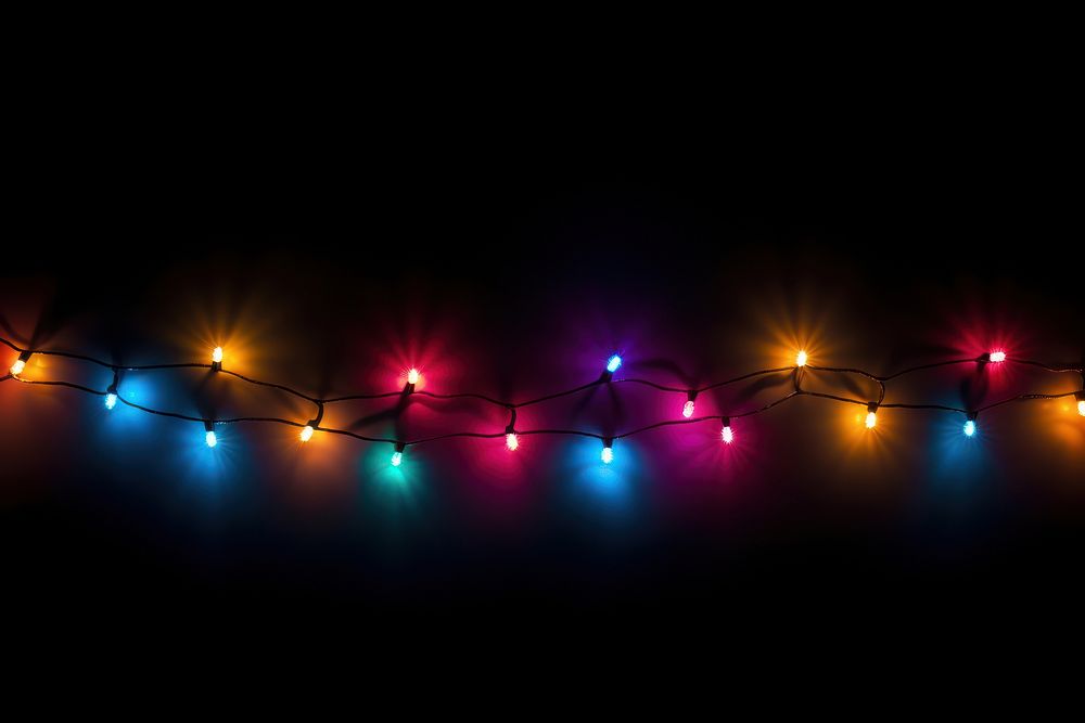 String lights lighting black background illuminated. AI generated Image by rawpixel.