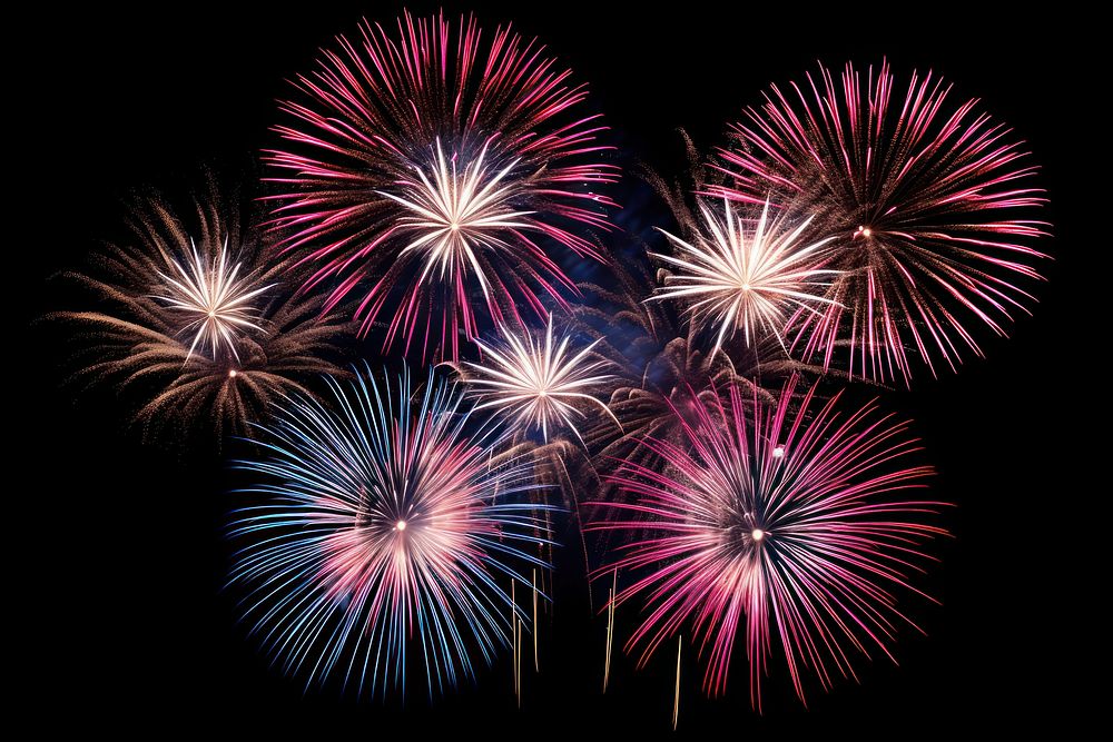 Fireworks outdoors black background illuminated. AI generated Image by rawpixel.
