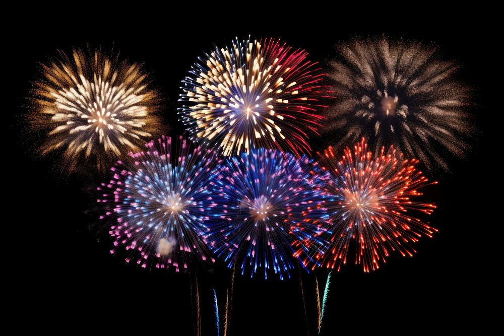Fireworks black background illuminated celebration. AI generated Image by rawpixel.