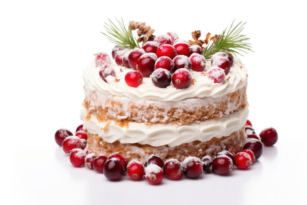 Christmas cake dessert fruit cream. AI generated Image by rawpixel.